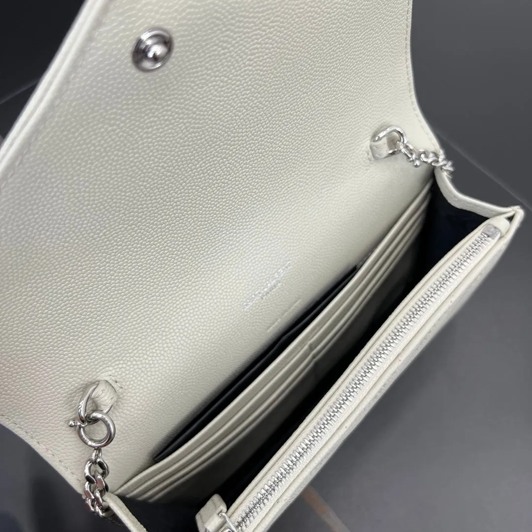19cm Milk Silver Chain Ball Pattern Leather Envelope Package 393953