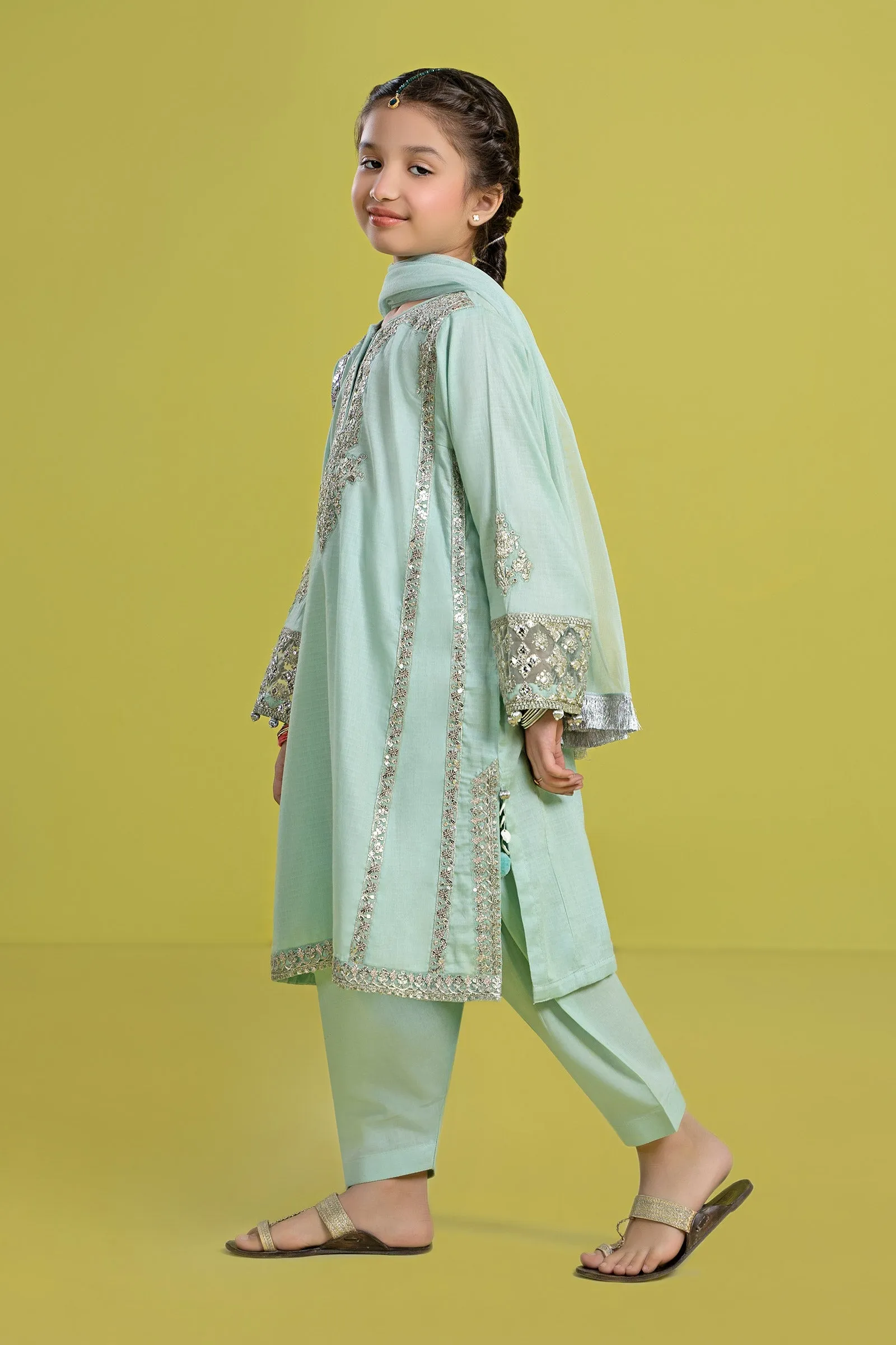 3 Piece Embroidered Dobby Suit | MKD-EF24-02