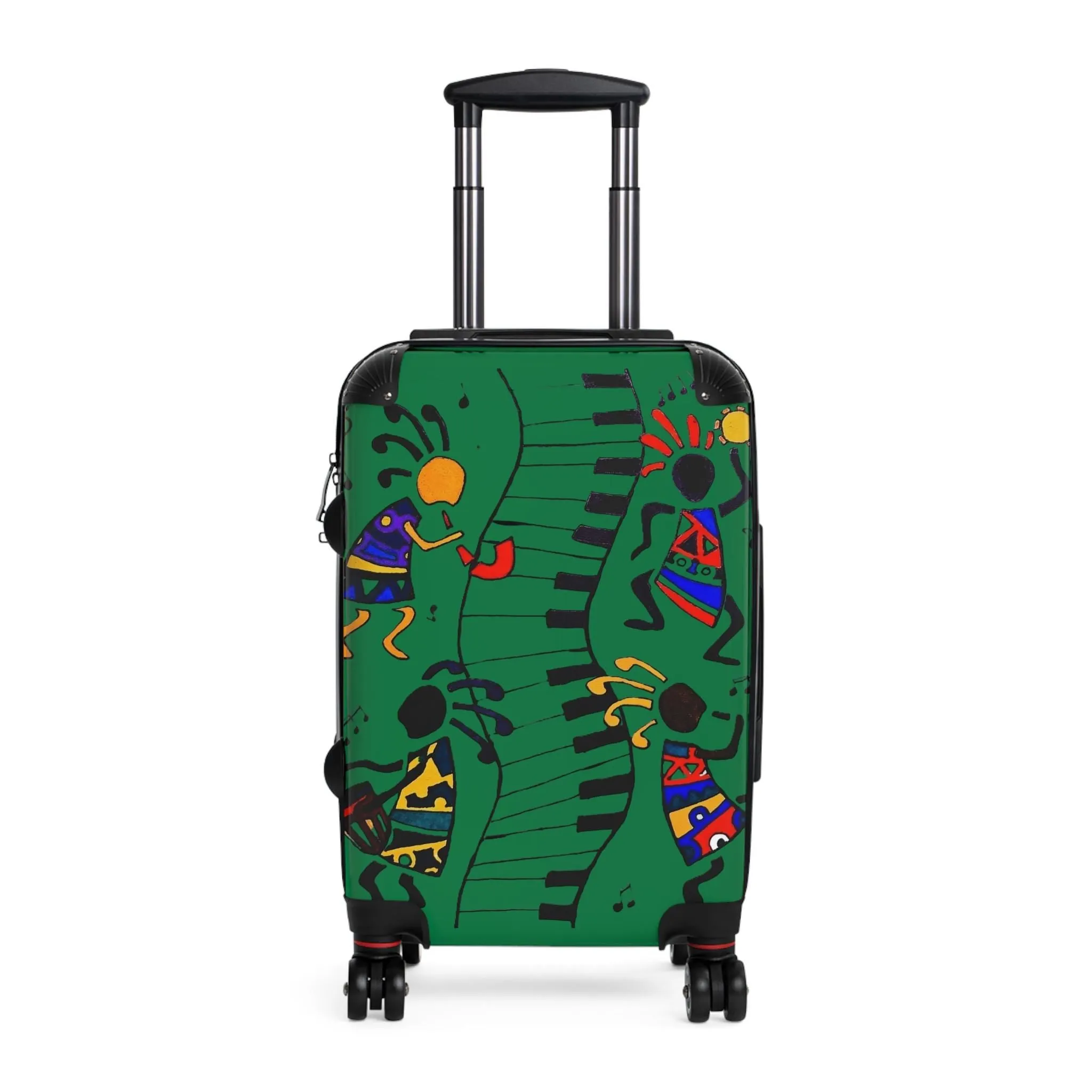 Afro Music Cartoon Suitcase, Handcrafted Luggage Bag, Traveler Gift, Unique Travel Case
