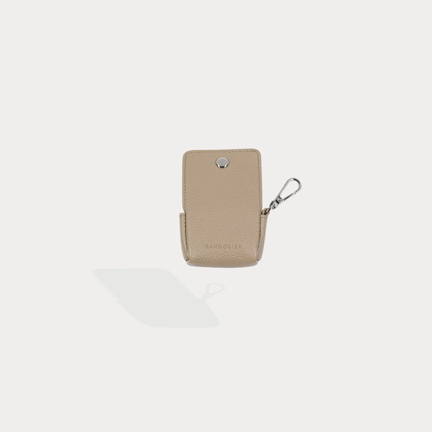 Avery AirPods Clip-On Pouch - Light Taupe/Silver