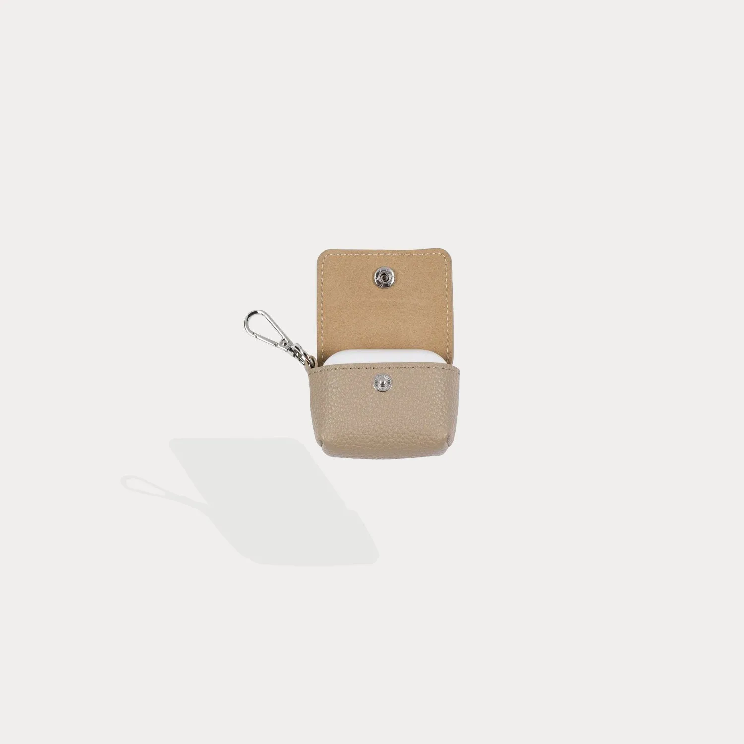 Avery AirPods Clip-On Pouch - Light Taupe/Silver
