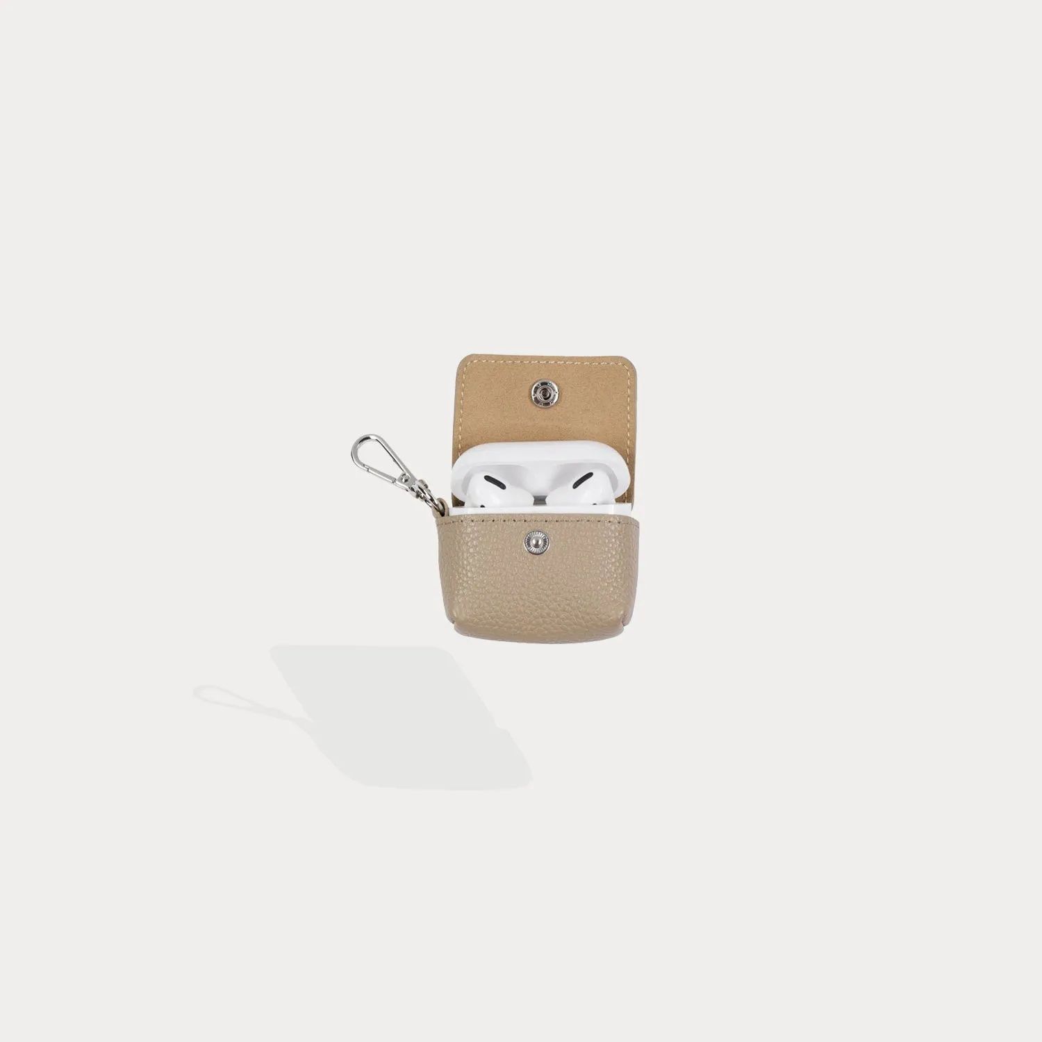 Avery AirPods Clip-On Pouch - Light Taupe/Silver