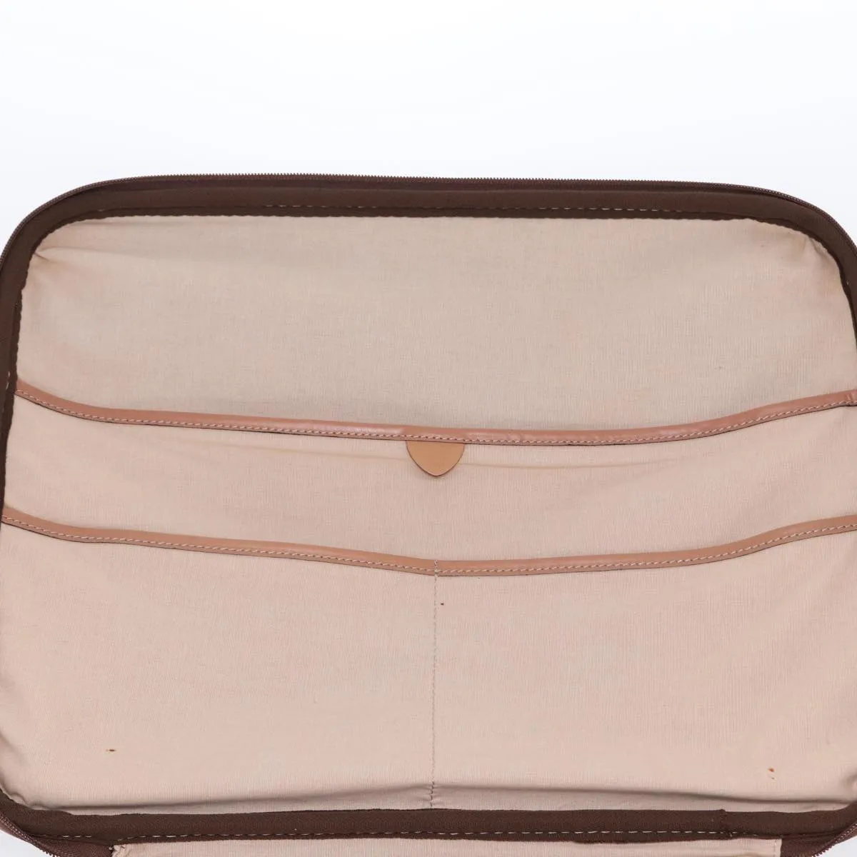 CELINE Macadam Canvas suitcase PVC Leather Brown Auth 76985