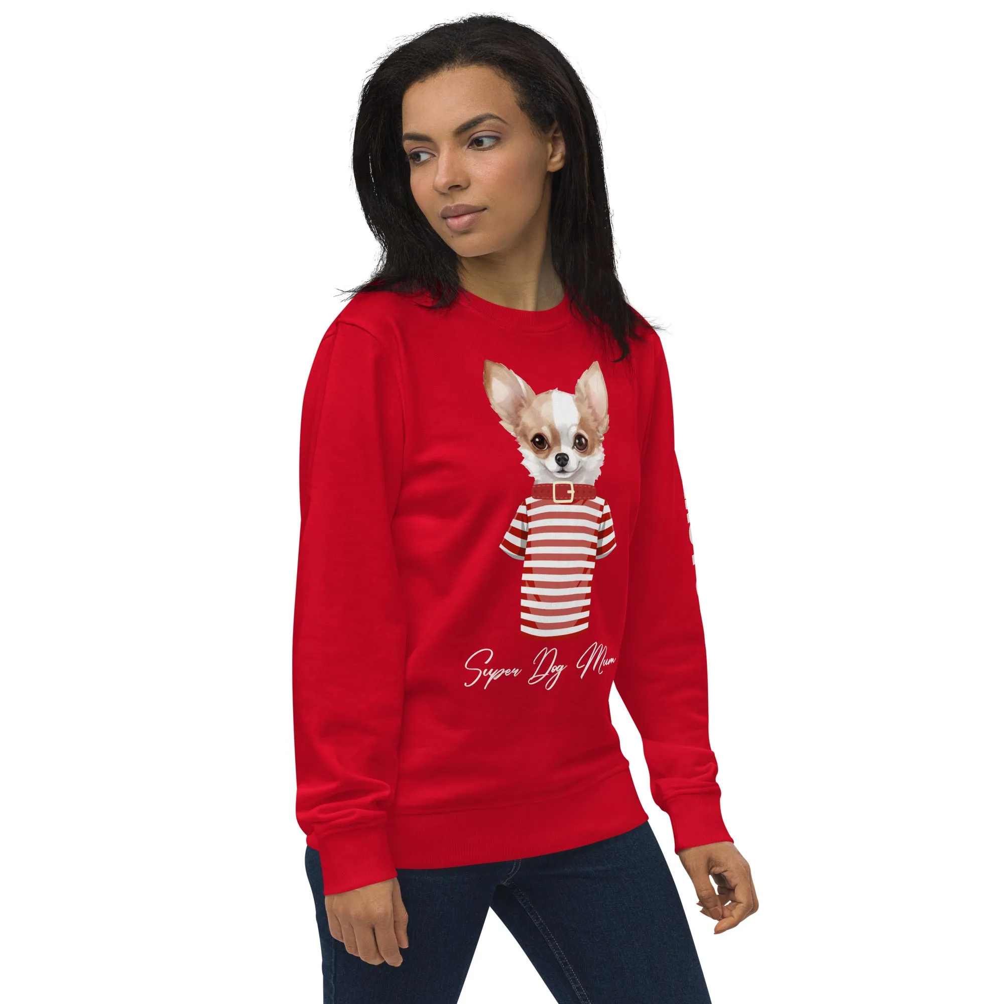 Chihuahua super dog mum, Unisex organic sweatshirt