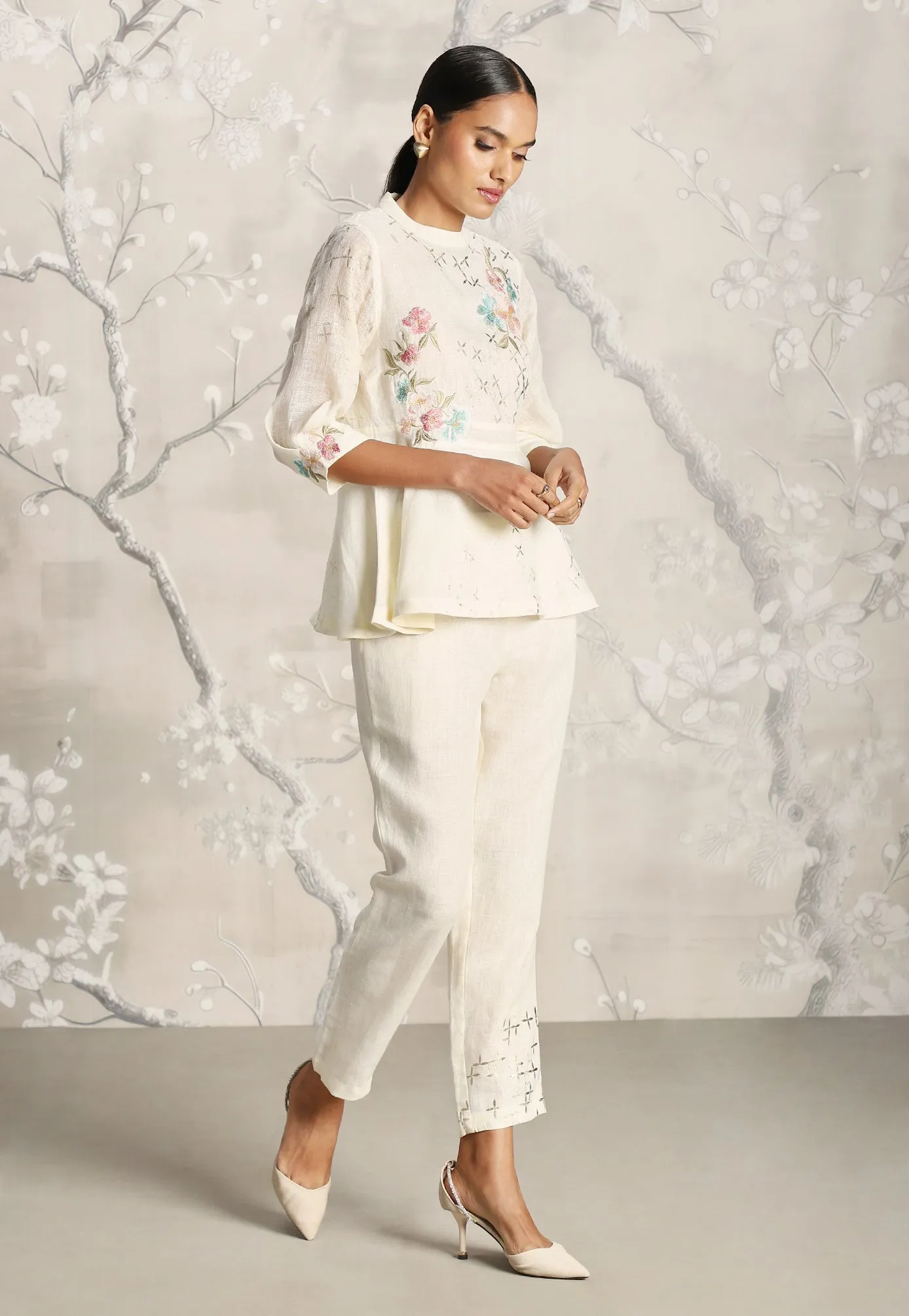 Corsage Peplum Co-Ord Set