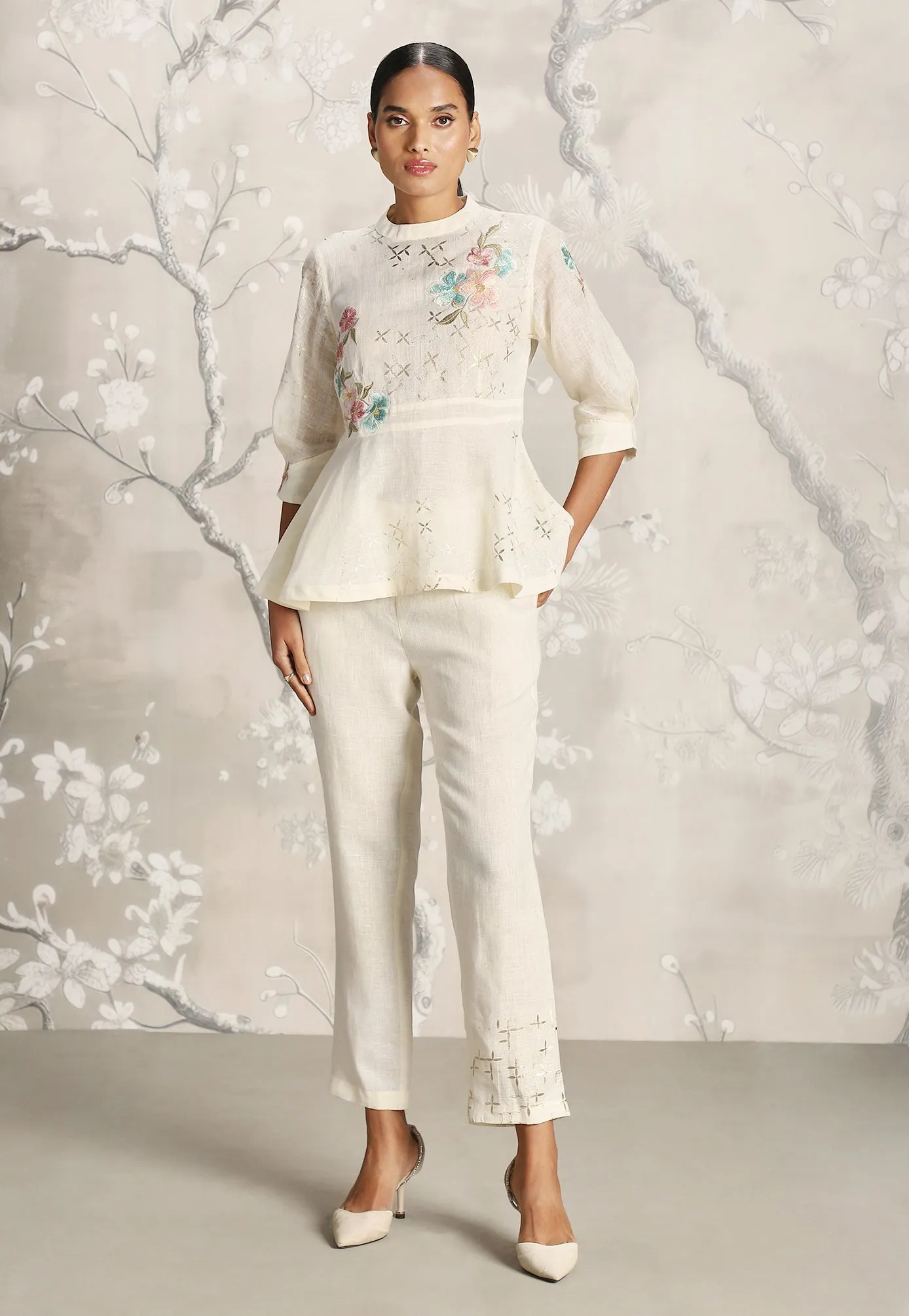Corsage Peplum Co-Ord Set