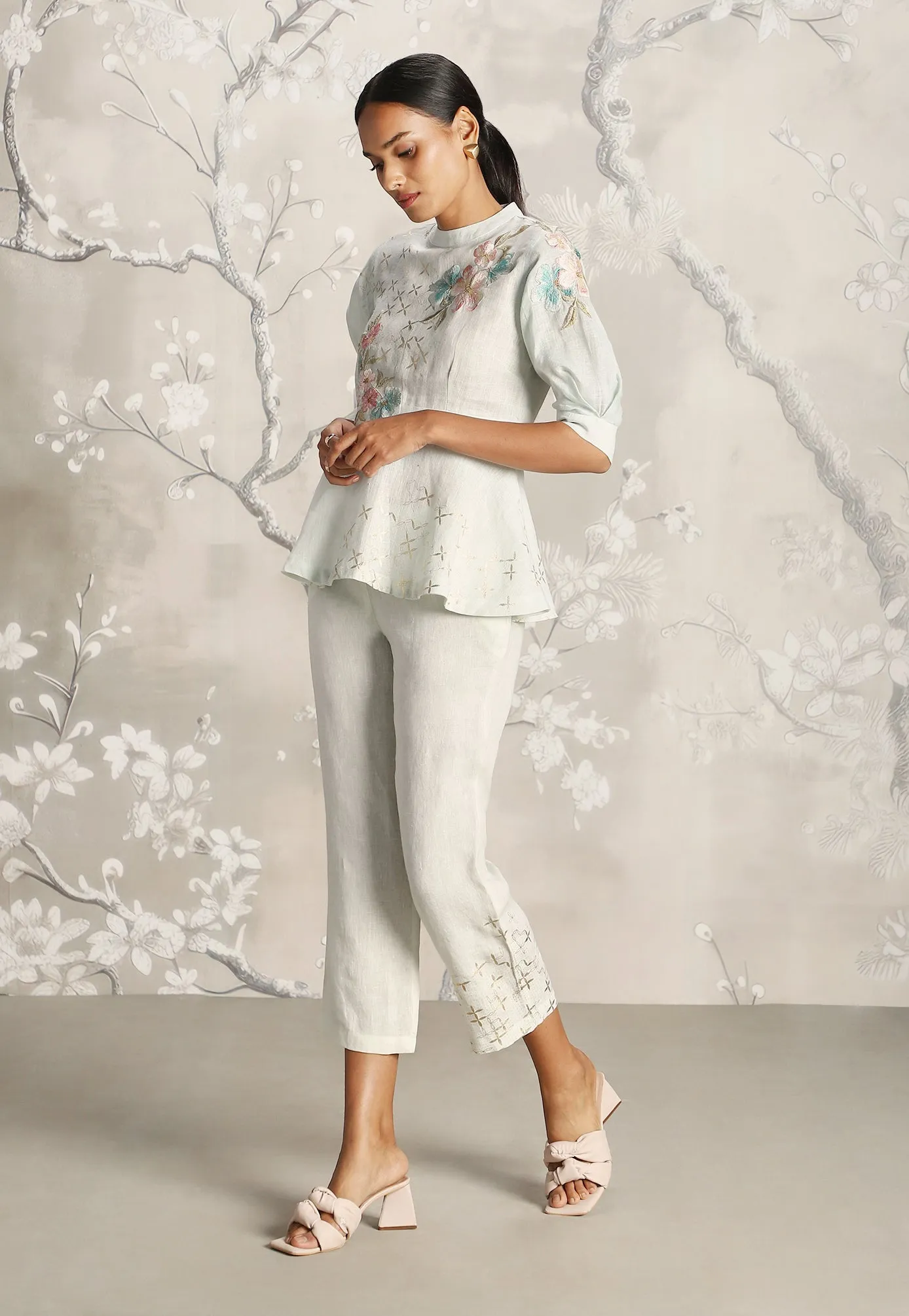 Corsage Peplum Co-Ord Set