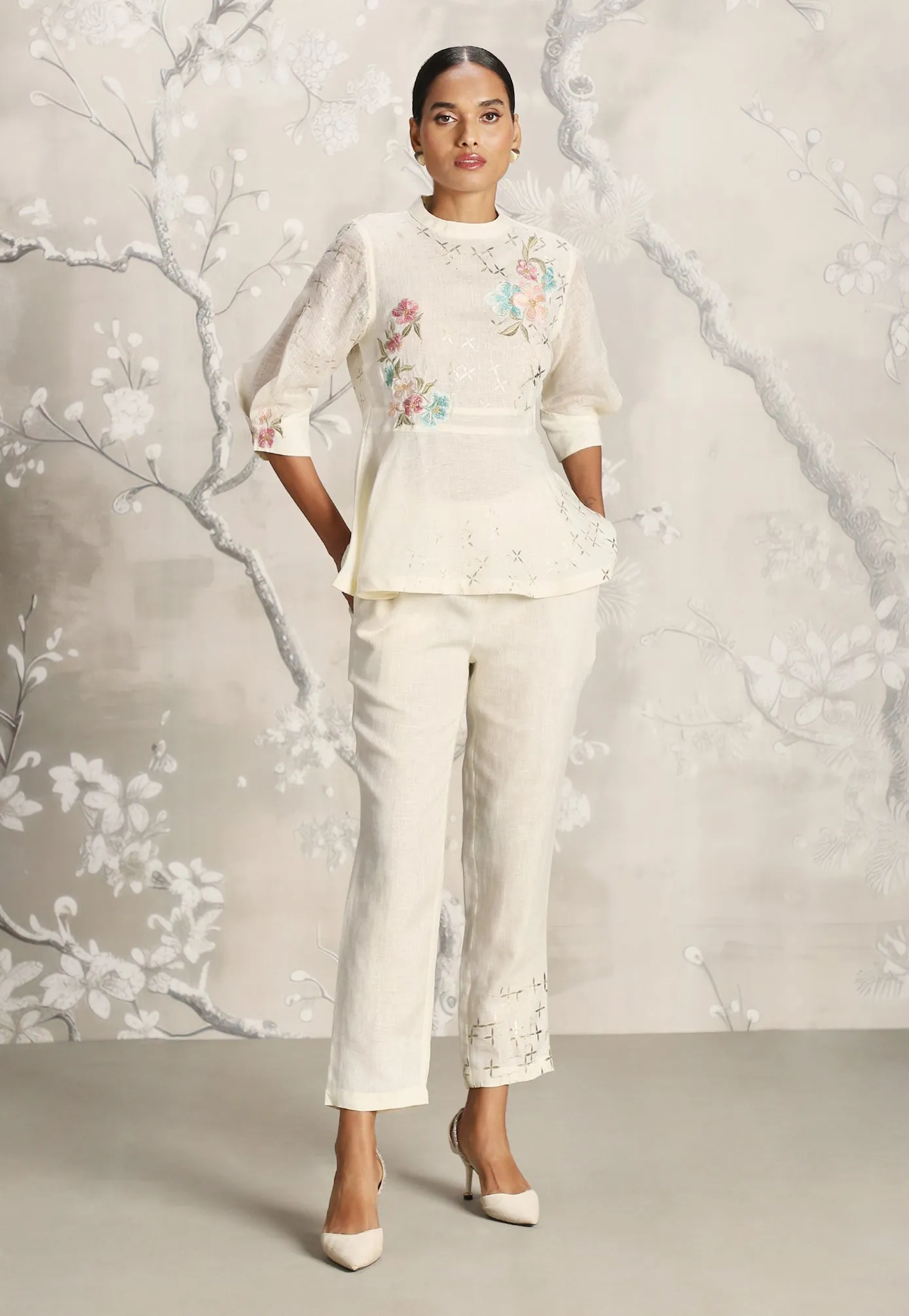Corsage Peplum Co-Ord Set