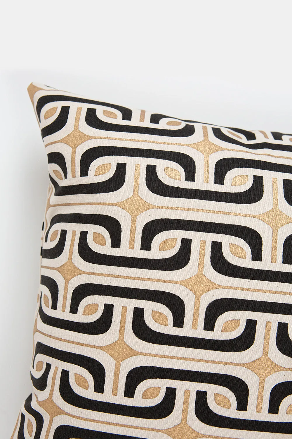 Cotton Throw Pillow In Black And Gold Super 1965
