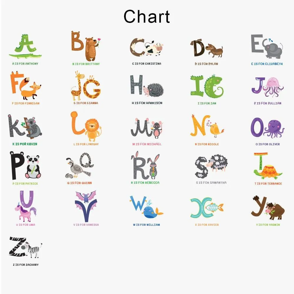 Custom Animal Alphabet Drawstring Sack