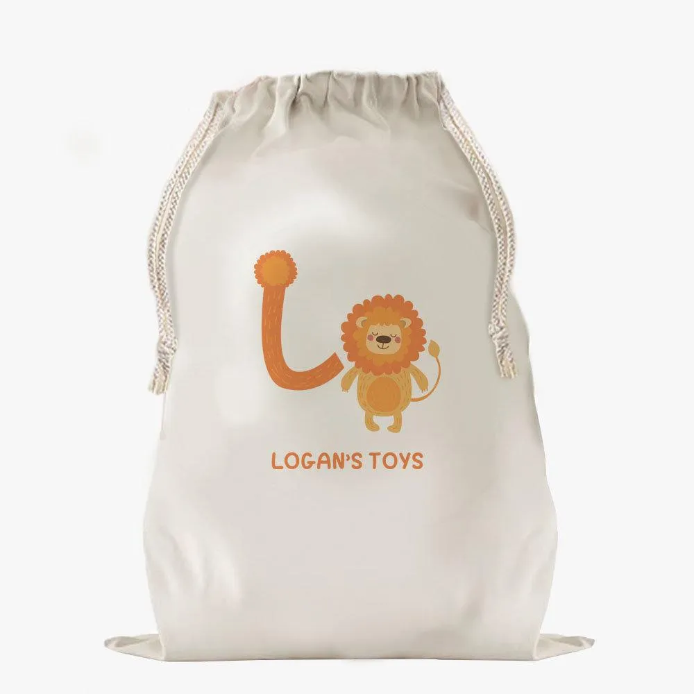 Custom Animal Alphabet Drawstring Sack