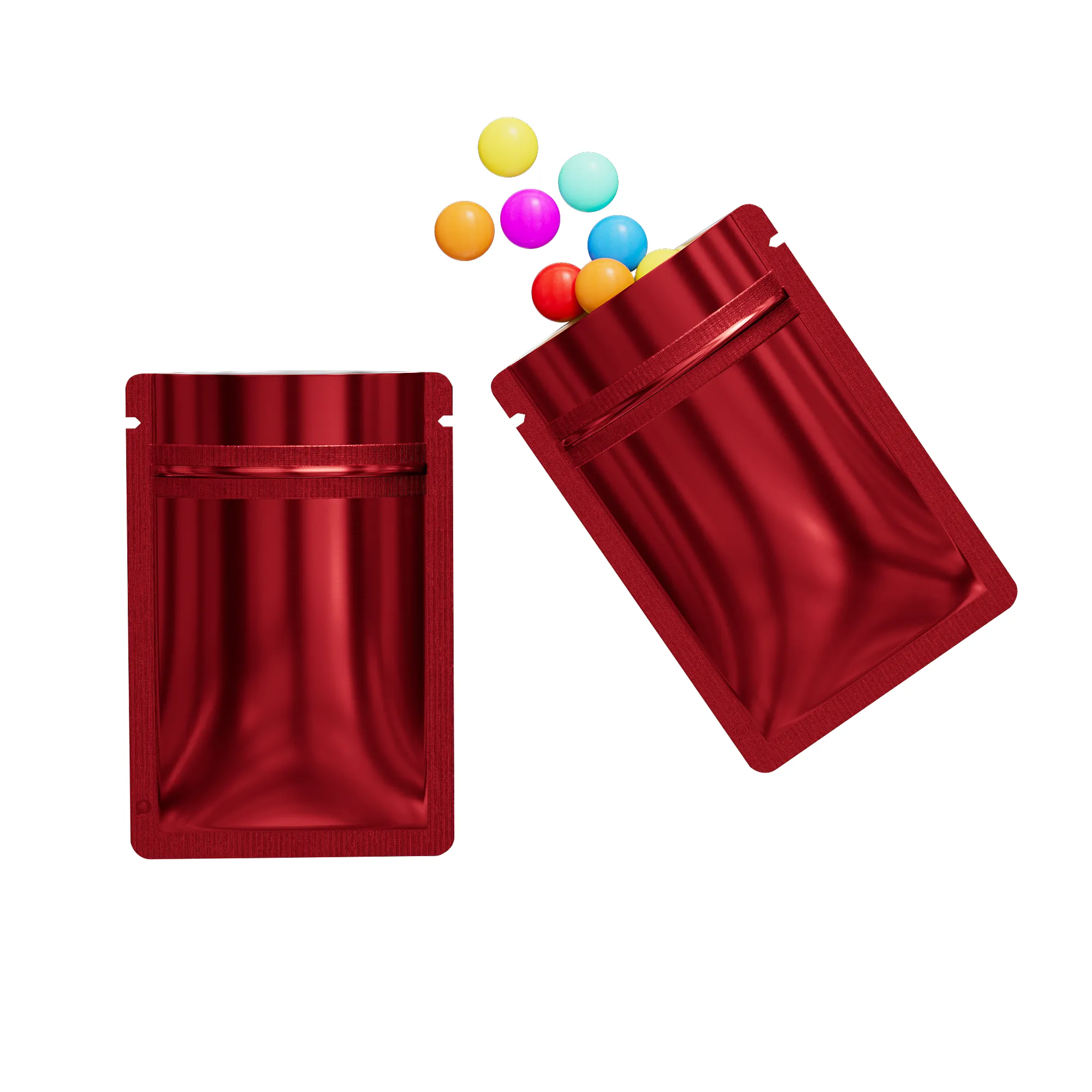 Custom Printed:6x9cm Flat Bottom Round Corner Snack Sweets Packaging Aluminum Foil Heat Seal Zip Lock Mylar Storage Bags