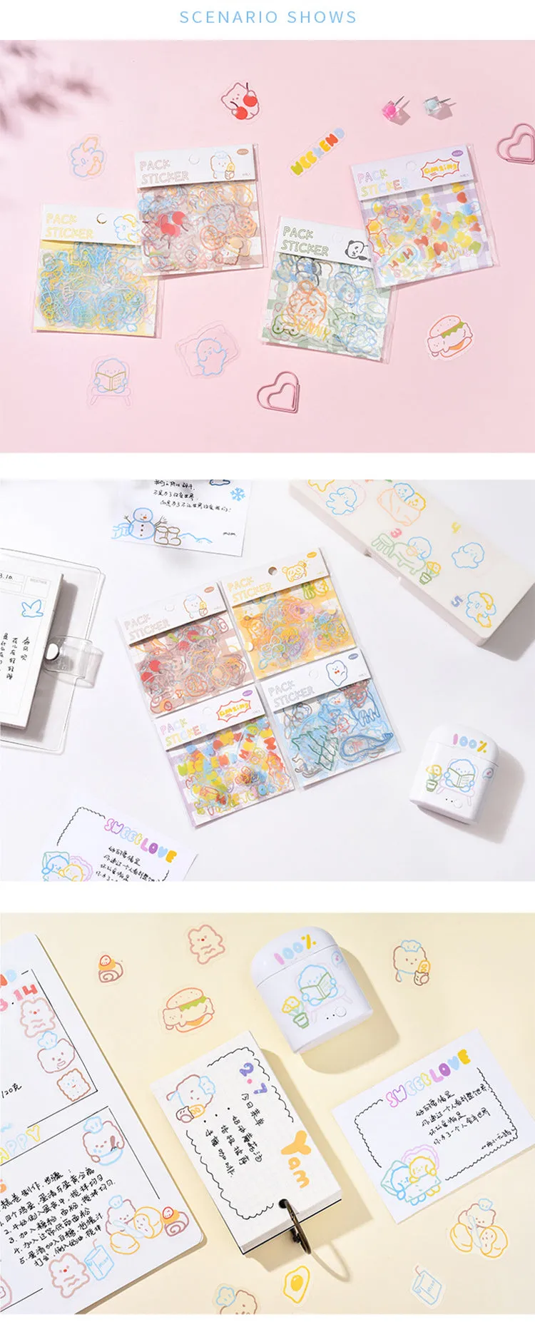 Cute DIY Scrapbooking Pack Stickers
