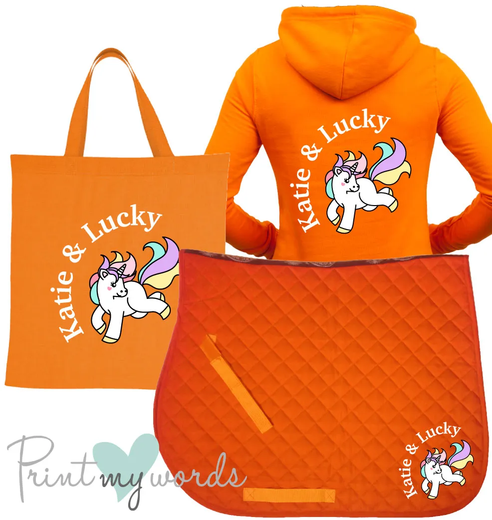 'Dolly' Children's Personalised Matching Equestrian Set - Unicorn Design