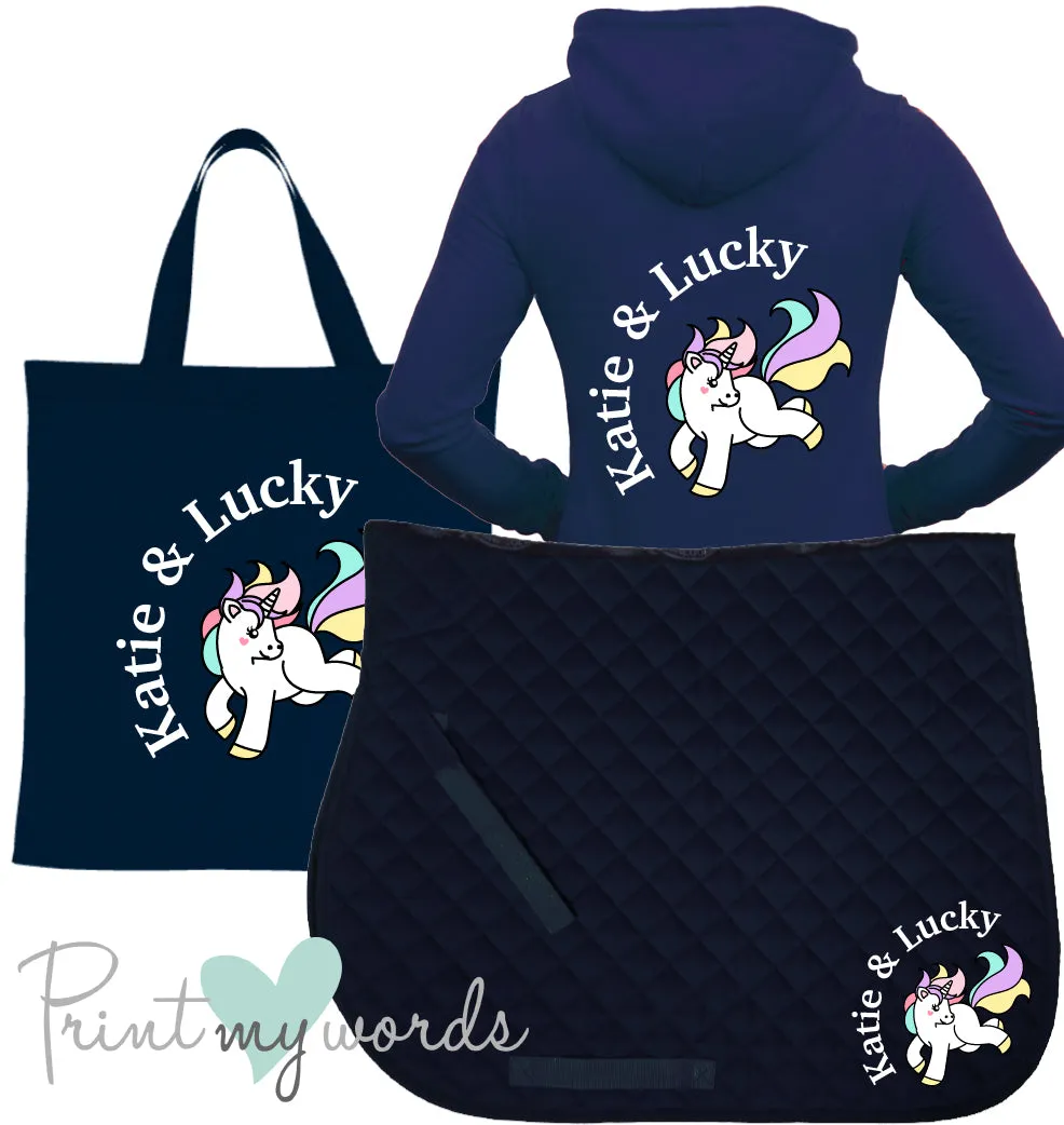 'Dolly' Children's Personalised Matching Equestrian Set - Unicorn Design