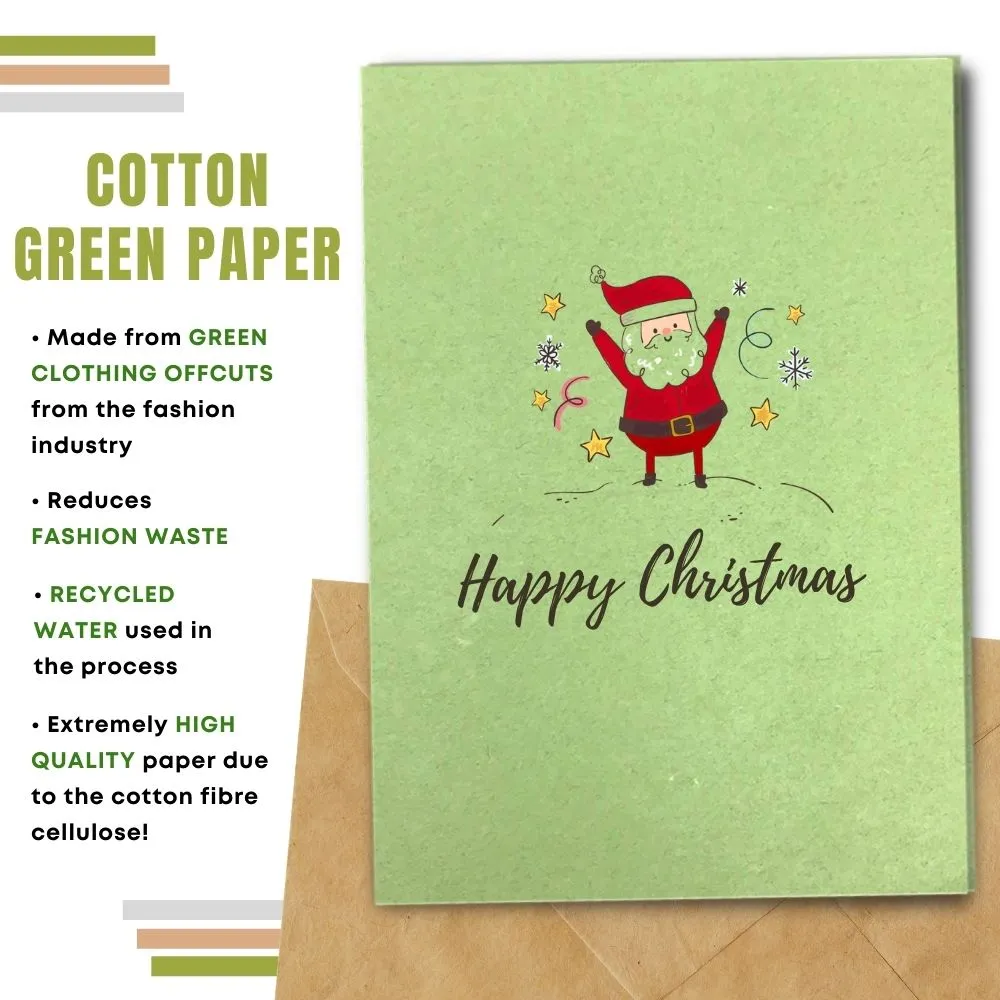Eco Friendly Christmas Card, Jolly Santa