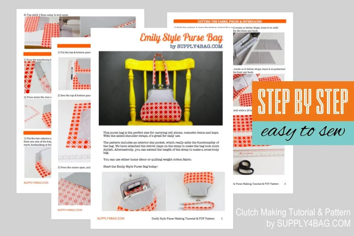 Emily Frame Purse Bag Making Tutorial & PDF Pattern