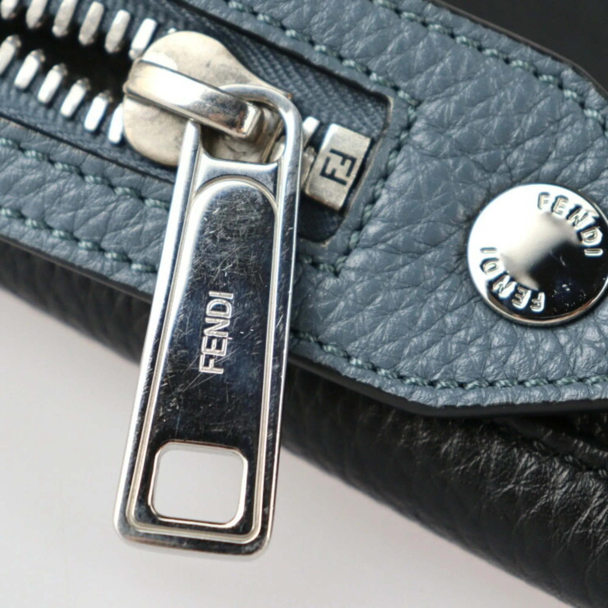 Fendi Selleria  blue yellow Leather Briefcase ()