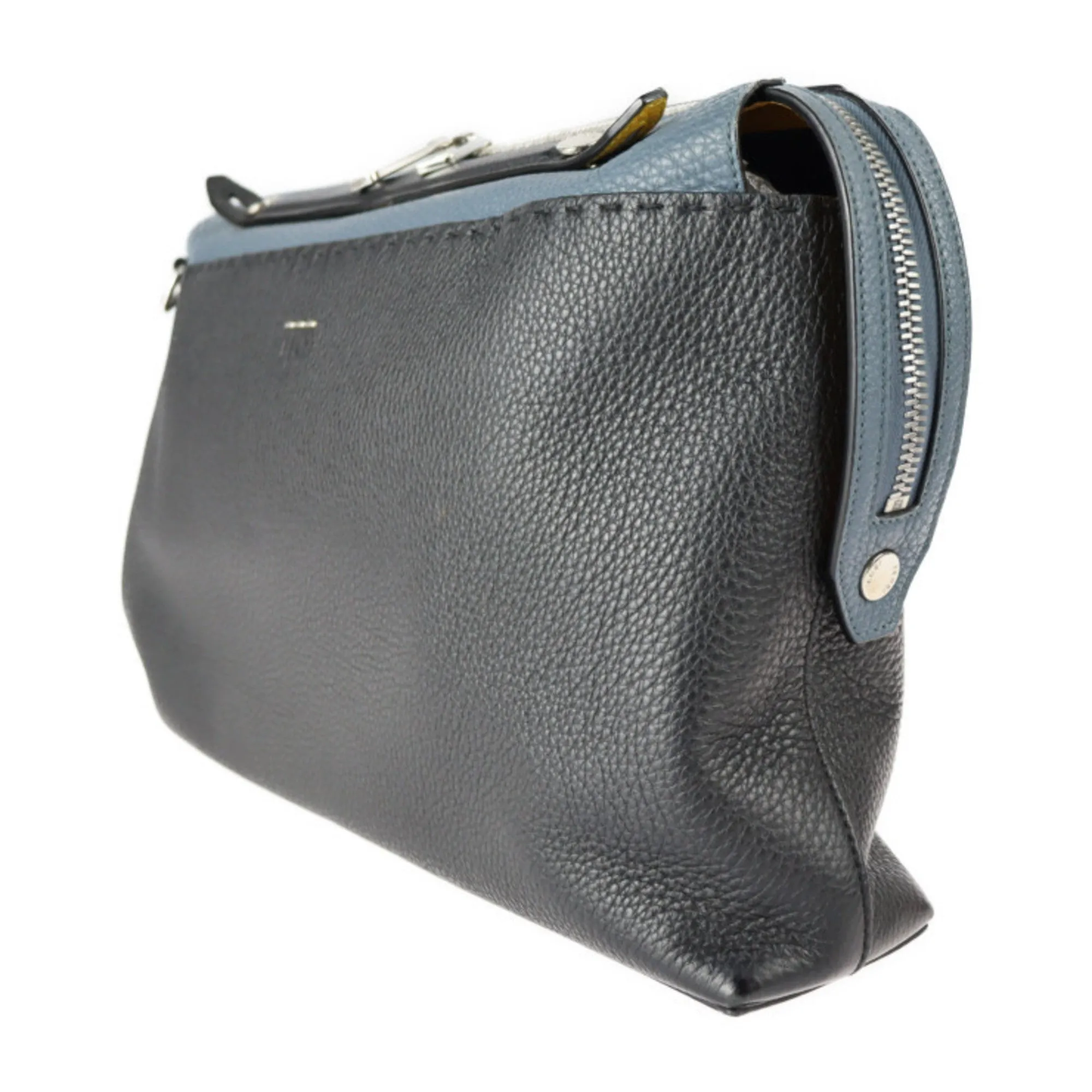 Fendi Selleria  blue yellow Leather Briefcase ()