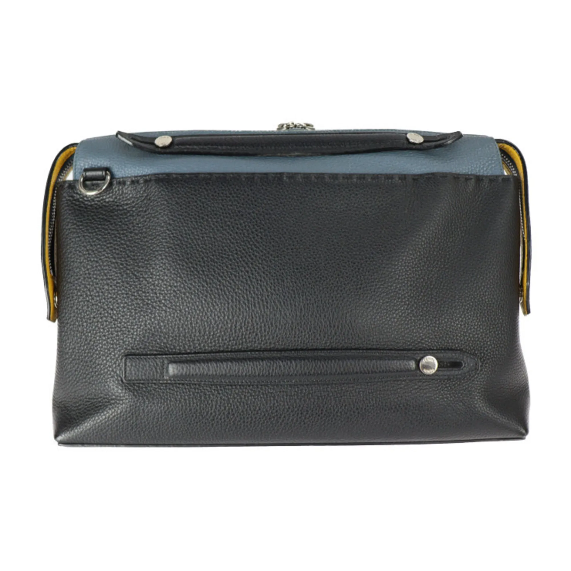 Fendi Selleria  blue yellow Leather Briefcase ()
