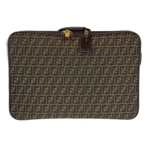 Fendi Zucca Canvas Leather Suitcase