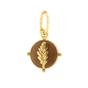 Forest Walk Oak Leaf Double Sided Pendant - Teak/Gold
