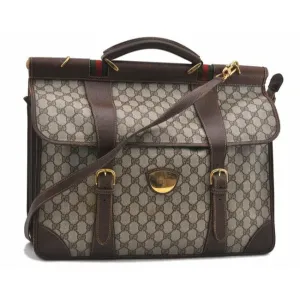 Gucci Tote W Guccissima Print Sherry Line Xxl Overnight Satcheltote W Wide Stripe Brown G Logoredgre