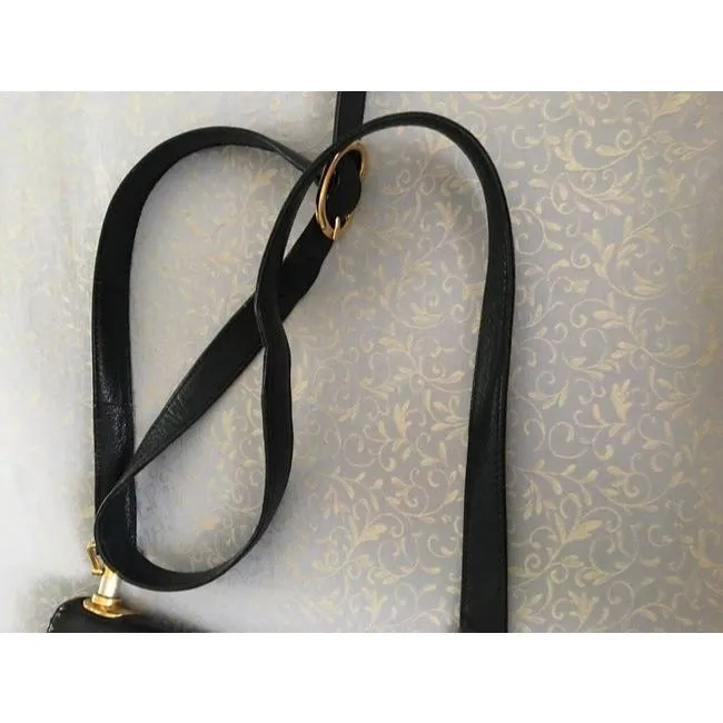 Gucci Vintage Dark Navy Blue Leather With Red Leather And Equestrian Accents