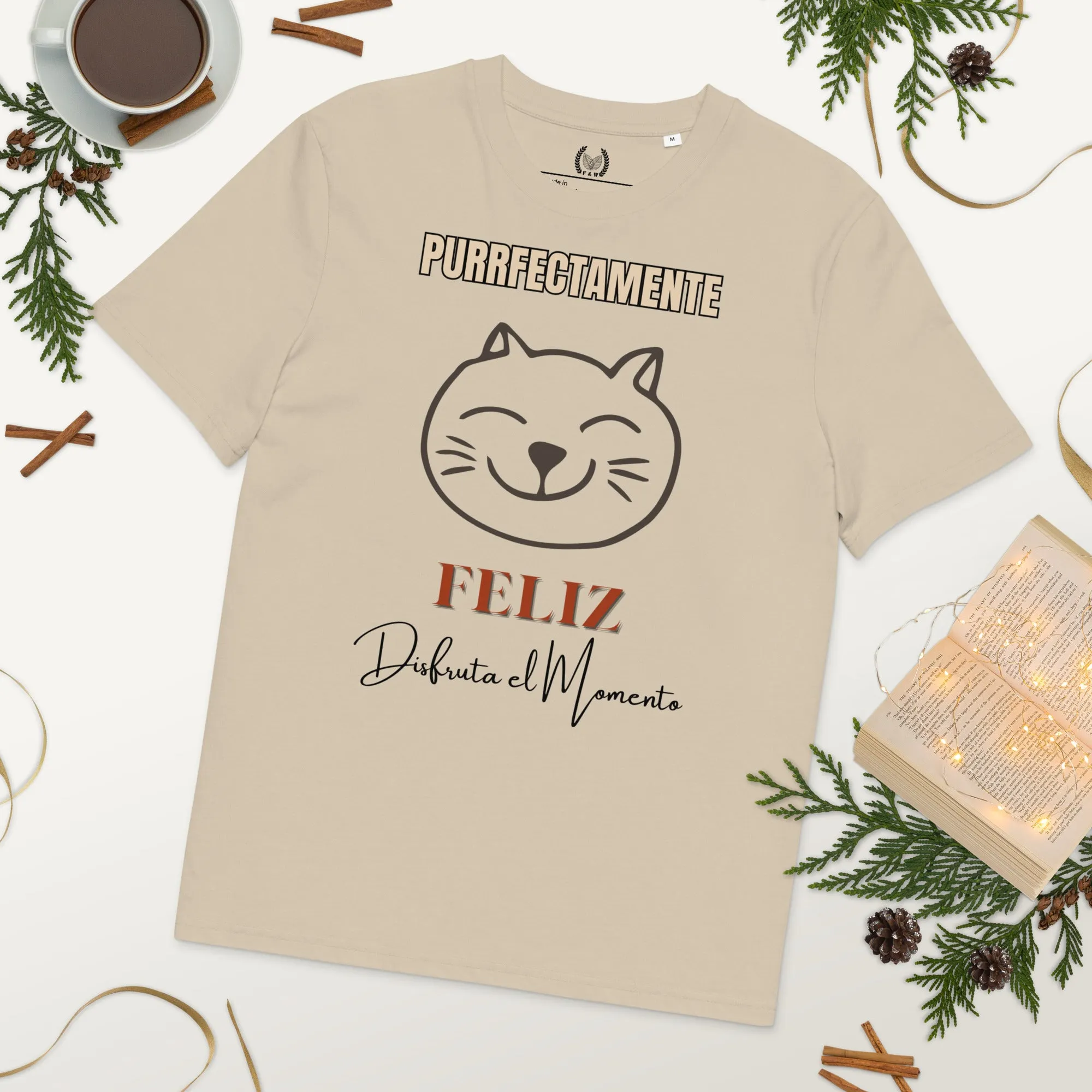 Happy Cat T-Shirt | Purrfectly Happy, Vegan & Organic