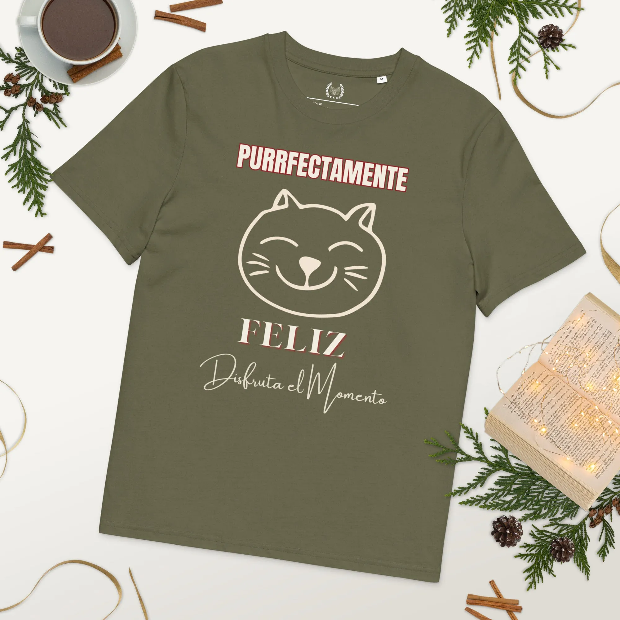 Happy Cat T-Shirt | Purrfectly Happy, Vegan & Organic
