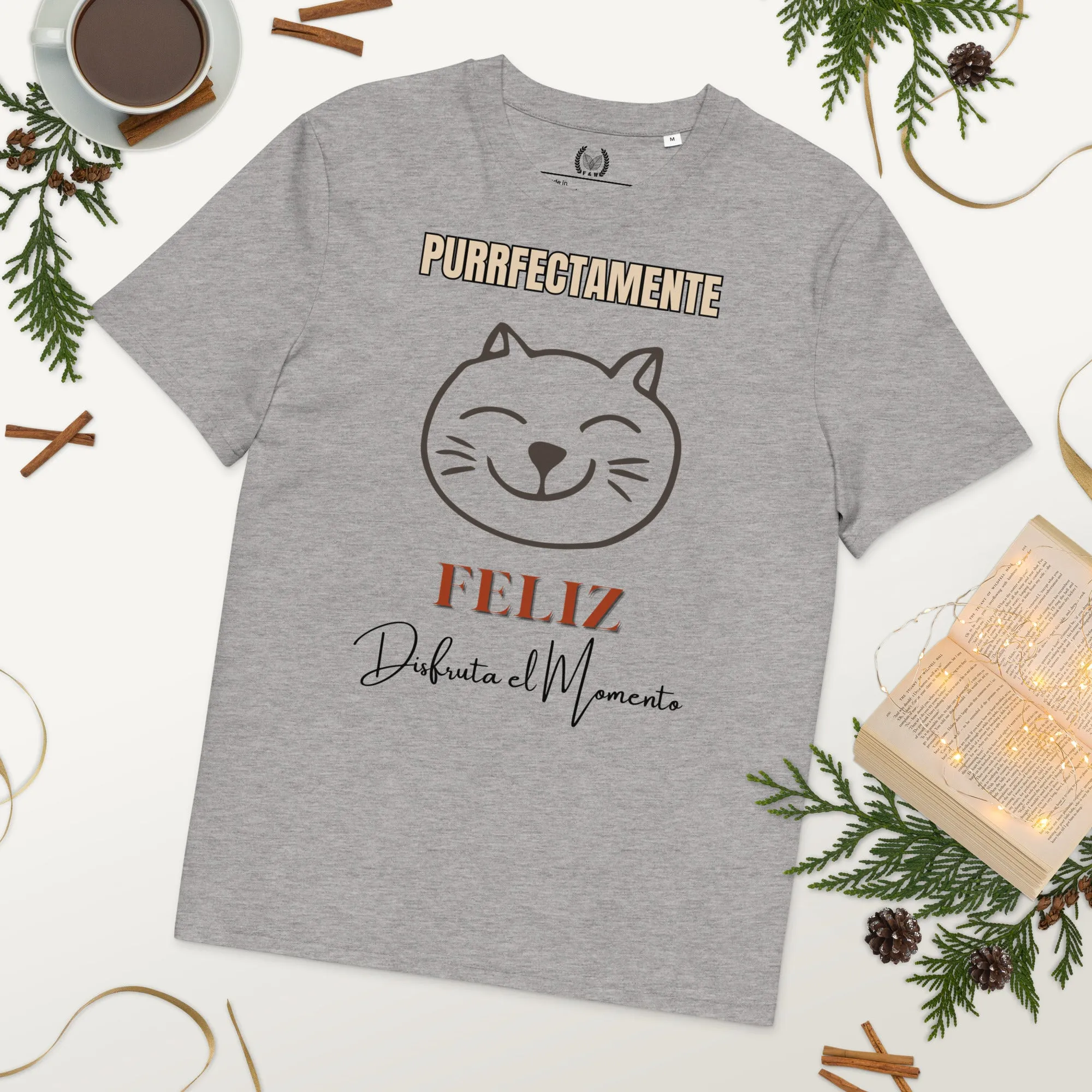 Happy Cat T-Shirt | Purrfectly Happy, Vegan & Organic