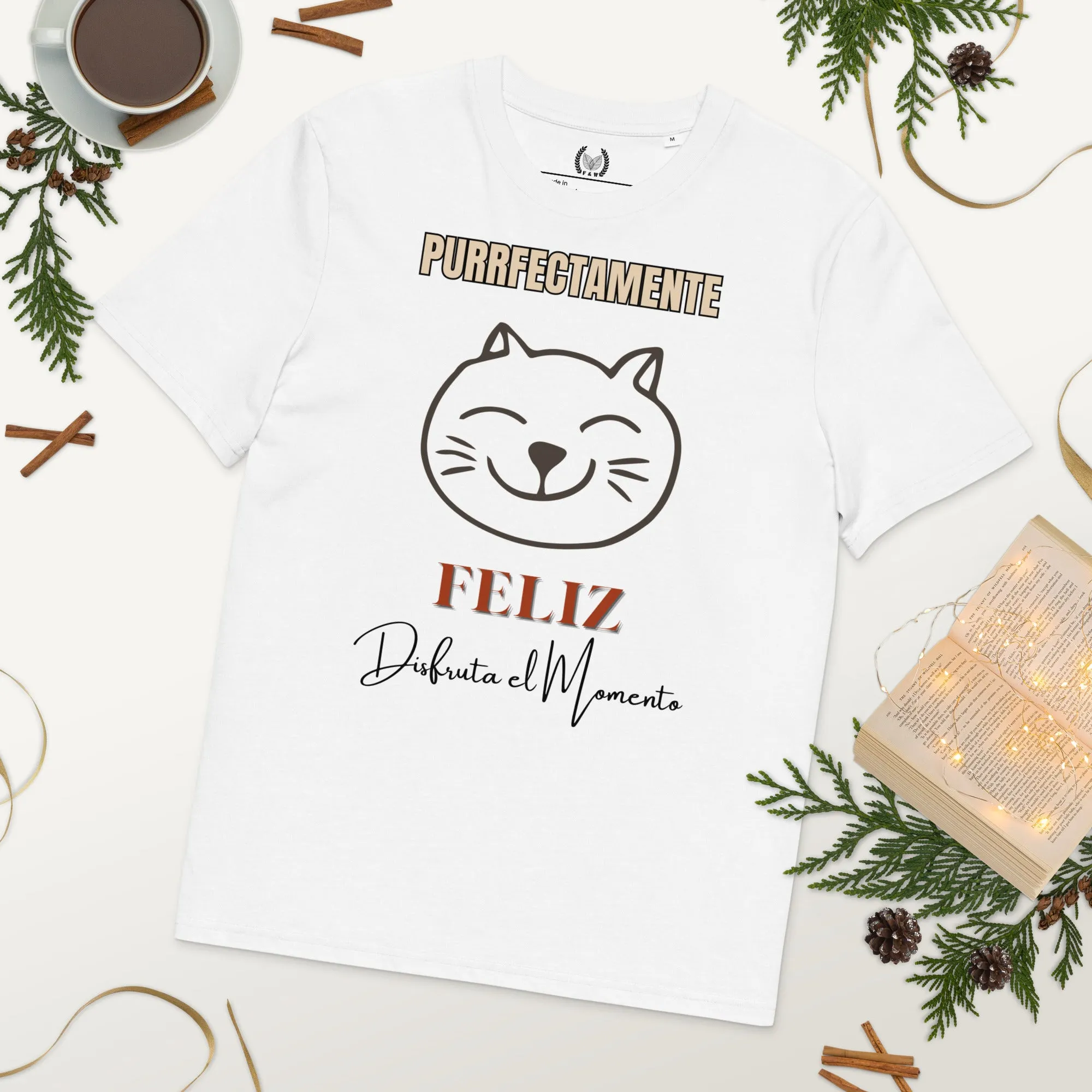 Happy Cat T-Shirt | Purrfectly Happy, Vegan & Organic