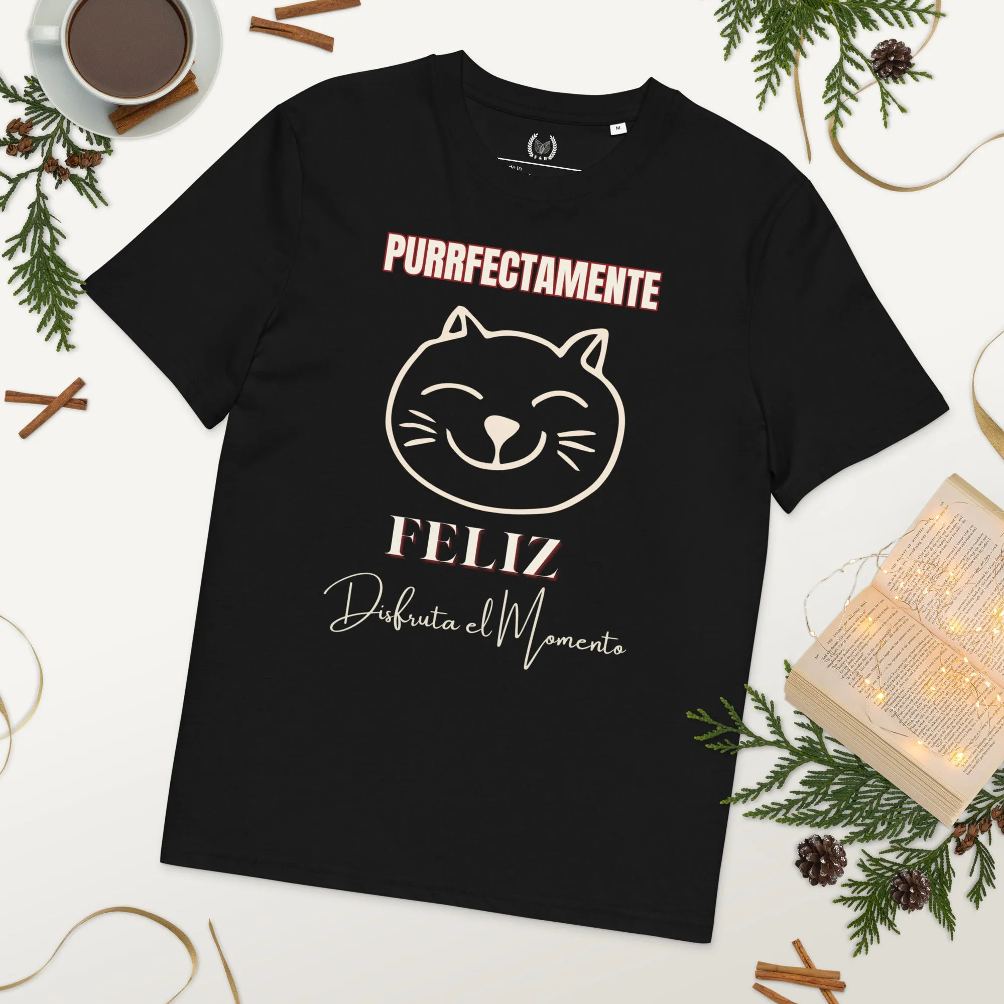 Happy Cat T-Shirt | Purrfectly Happy, Vegan & Organic