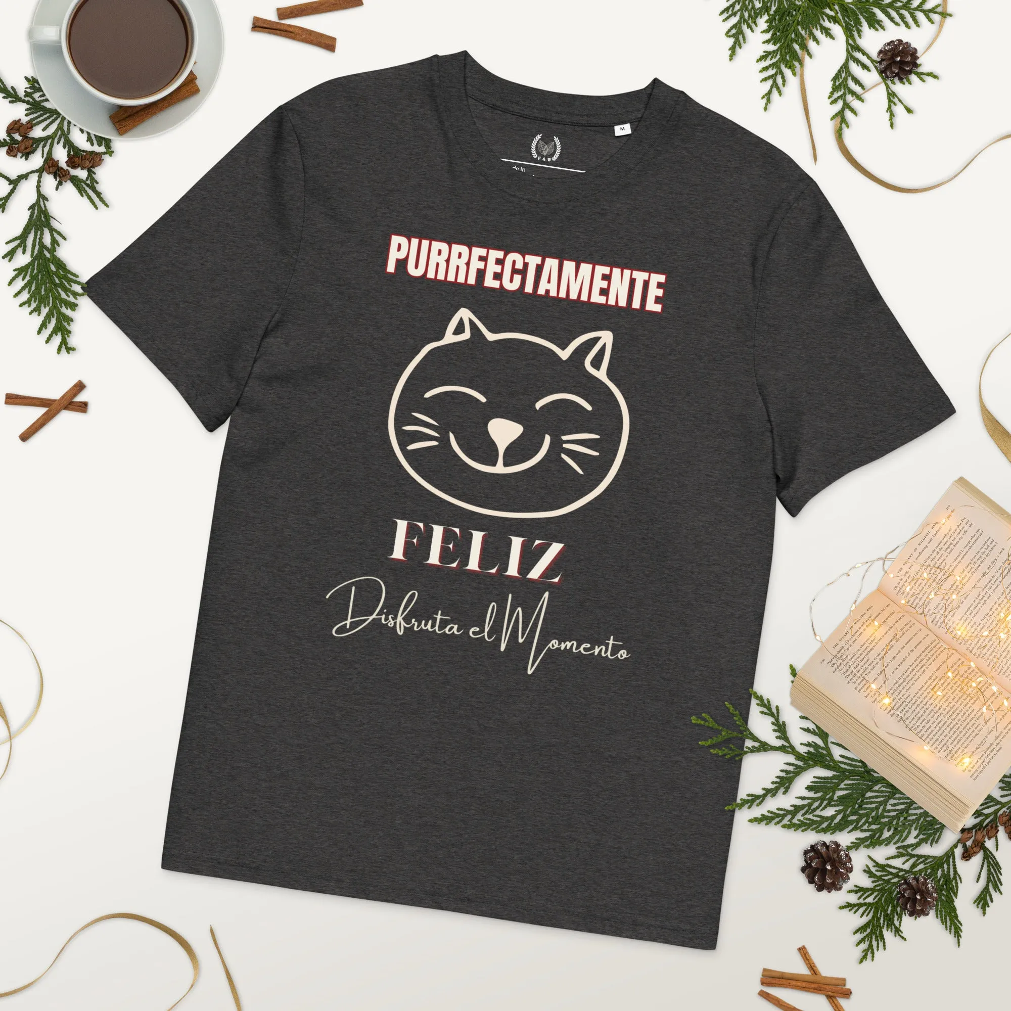 Happy Cat T-Shirt | Purrfectly Happy, Vegan & Organic