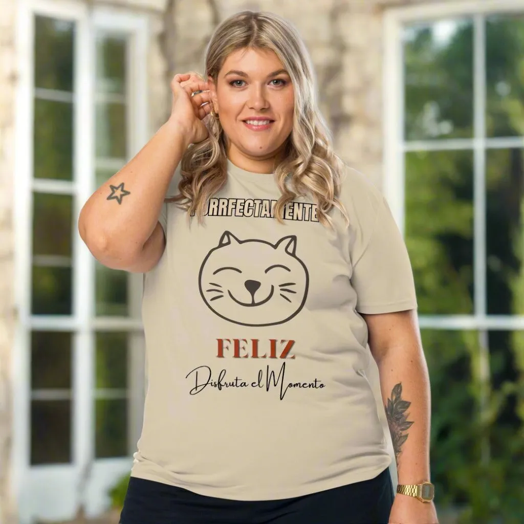 Happy Cat T-Shirt | Purrfectly Happy, Vegan & Organic