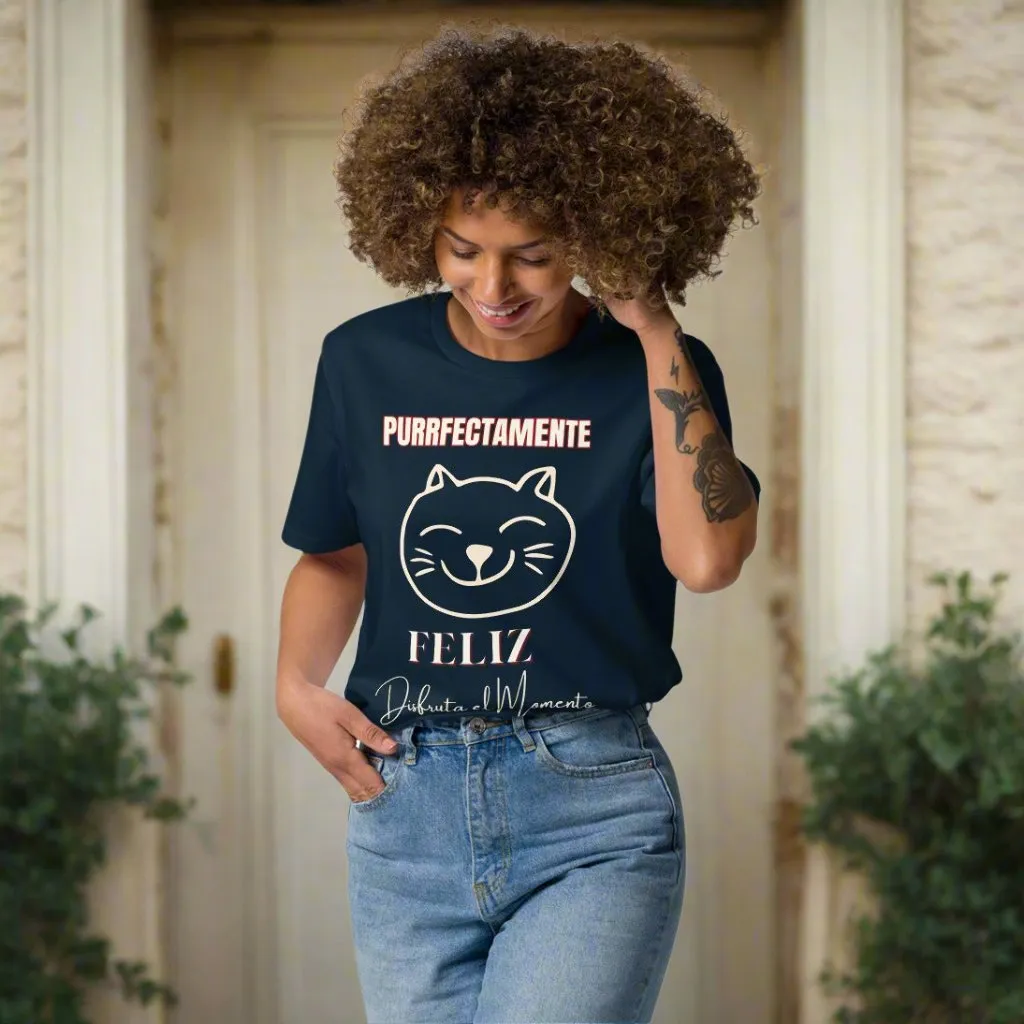 Happy Cat T-Shirt | Purrfectly Happy, Vegan & Organic