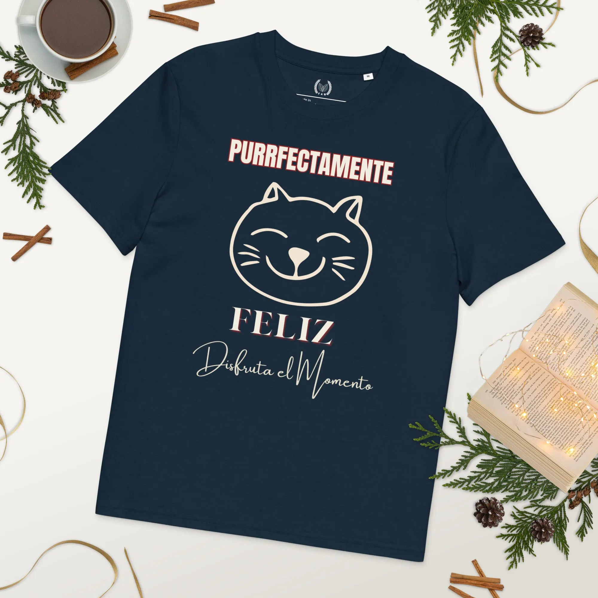Happy Cat T-Shirt | Purrfectly Happy, Vegan & Organic