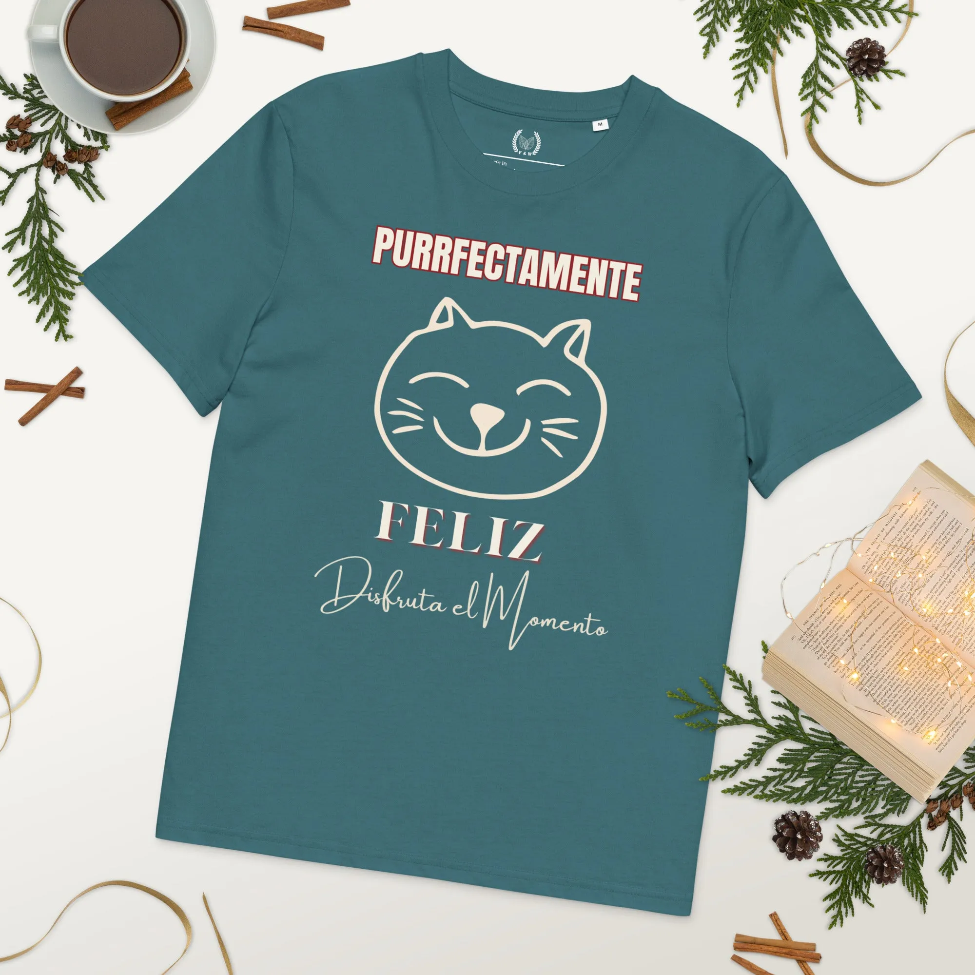 Happy Cat T-Shirt | Purrfectly Happy, Vegan & Organic