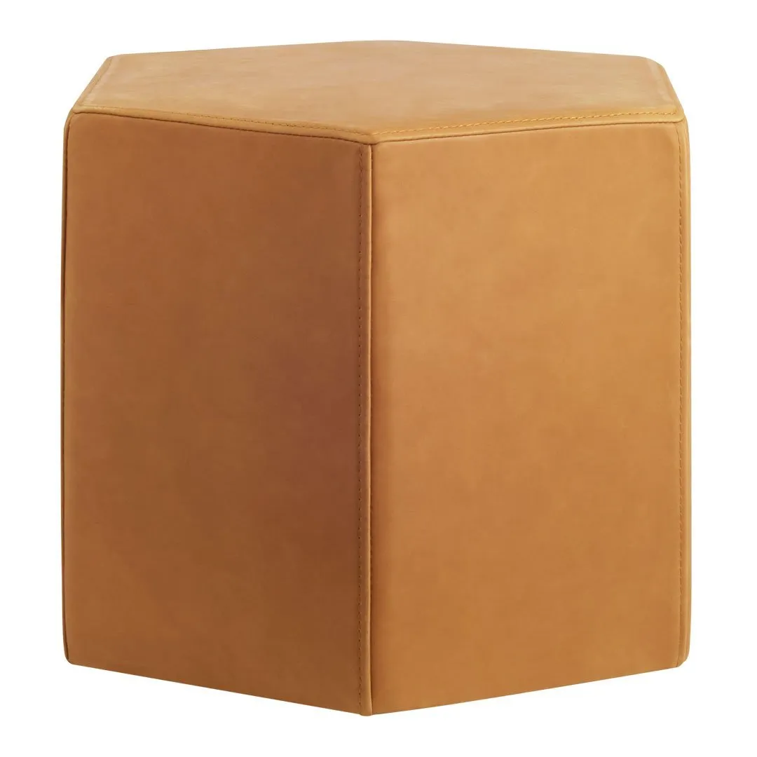 Hecks Leather Ottoman