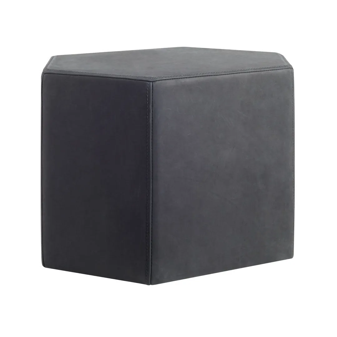 Hecks Leather Ottoman