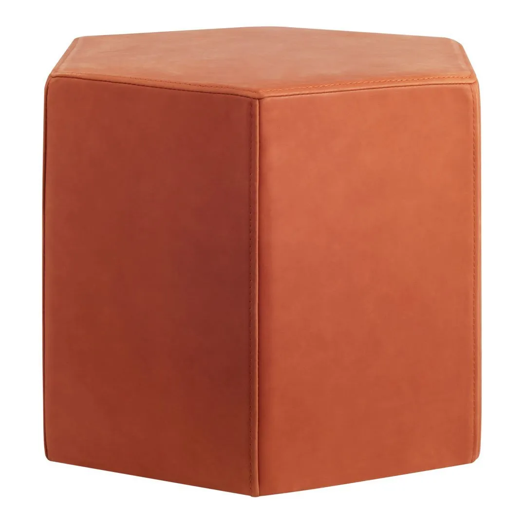 Hecks Leather Ottoman