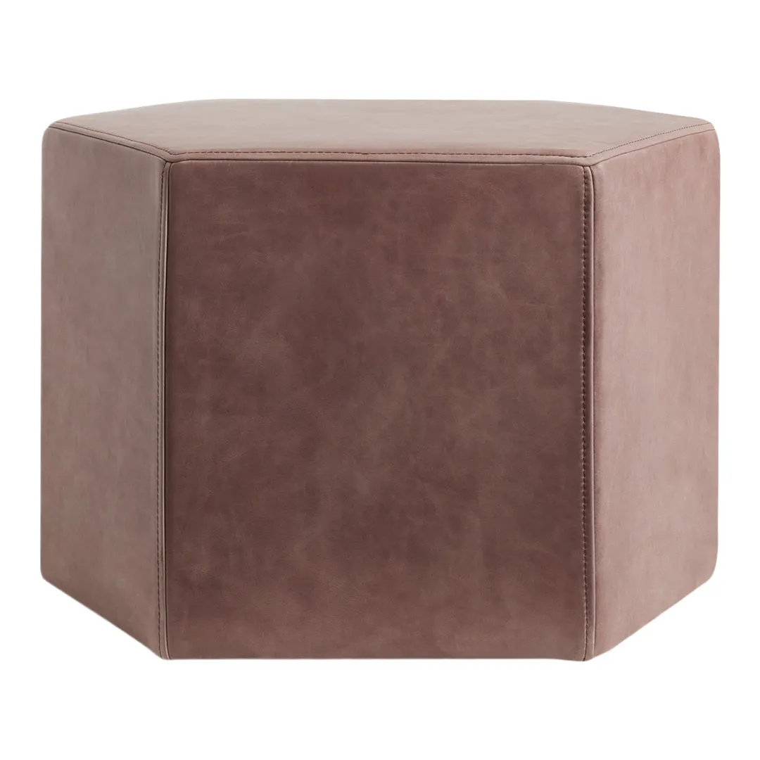 Hecks Leather Ottoman