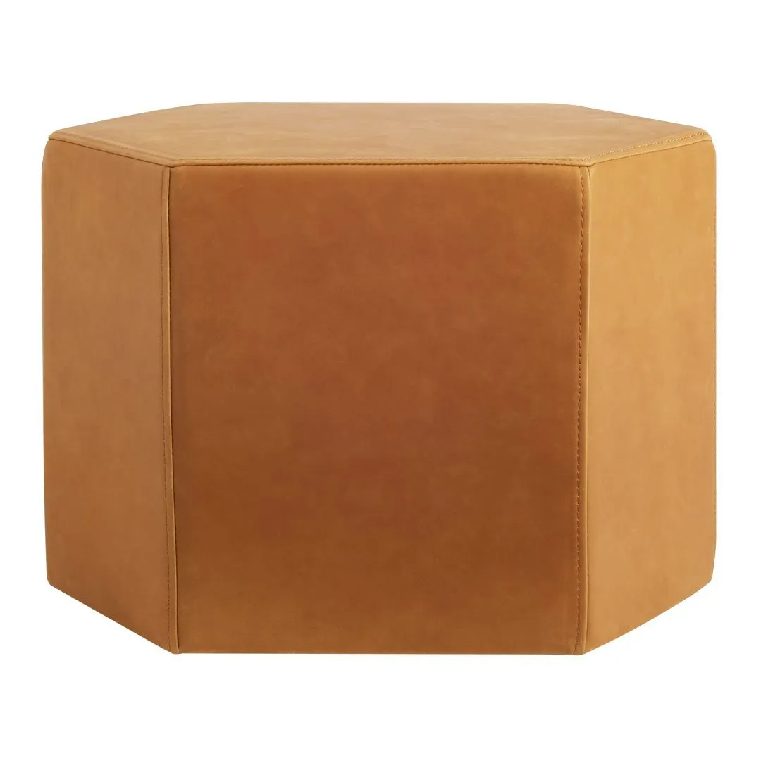 Hecks Leather Ottoman