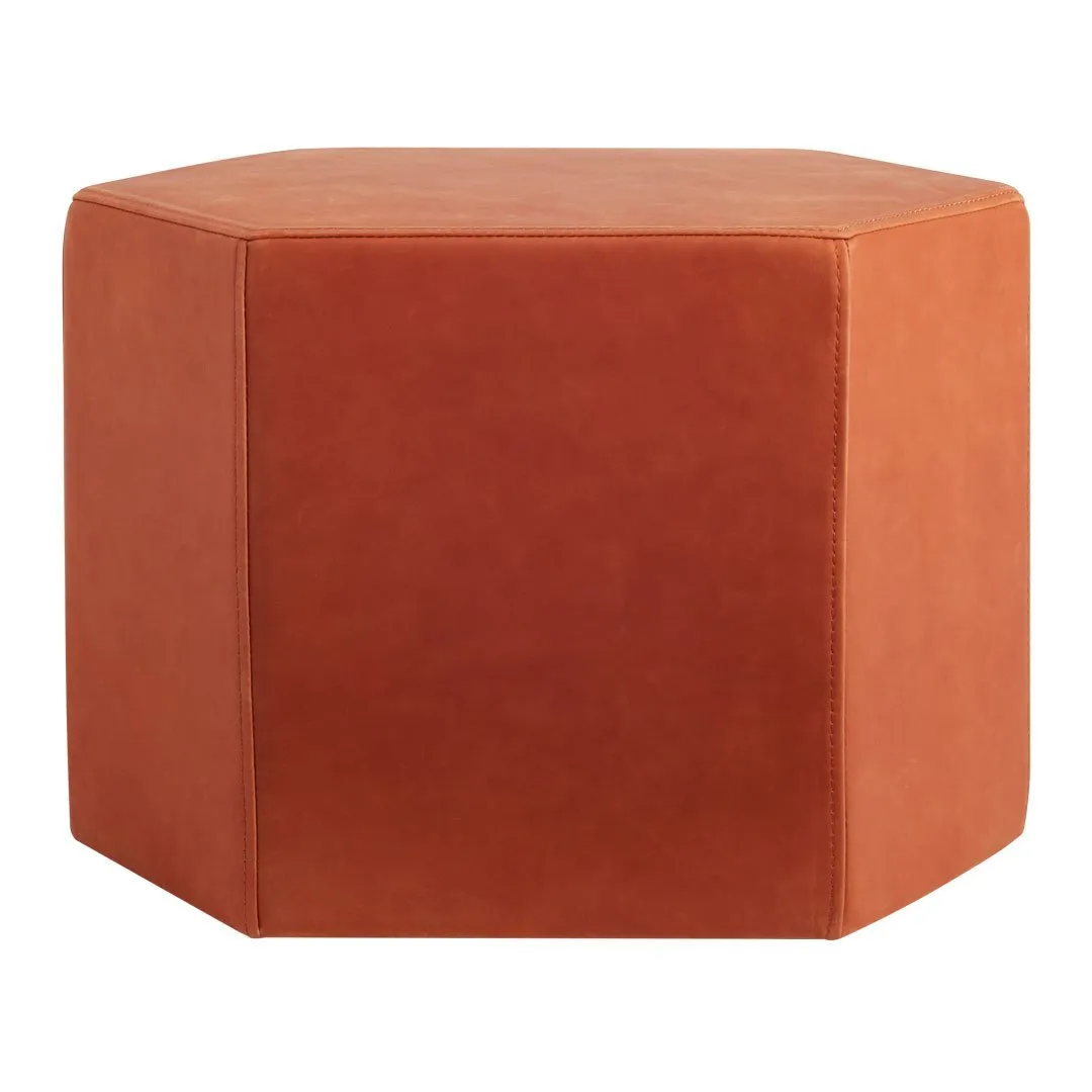 Hecks Leather Ottoman