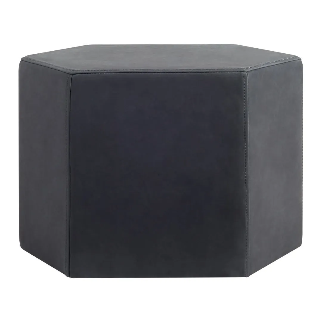 Hecks Leather Ottoman