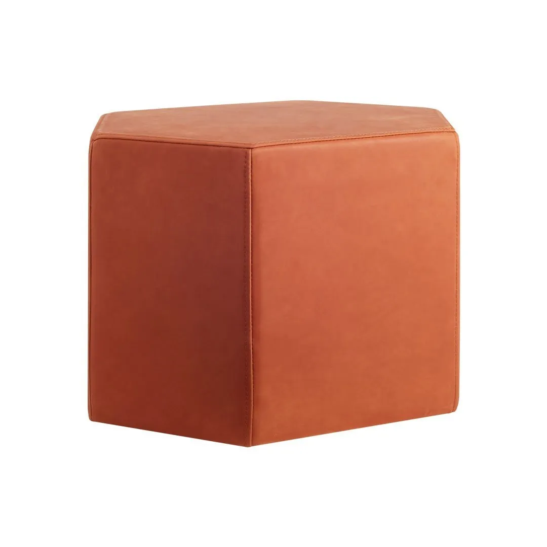 Hecks Leather Ottoman