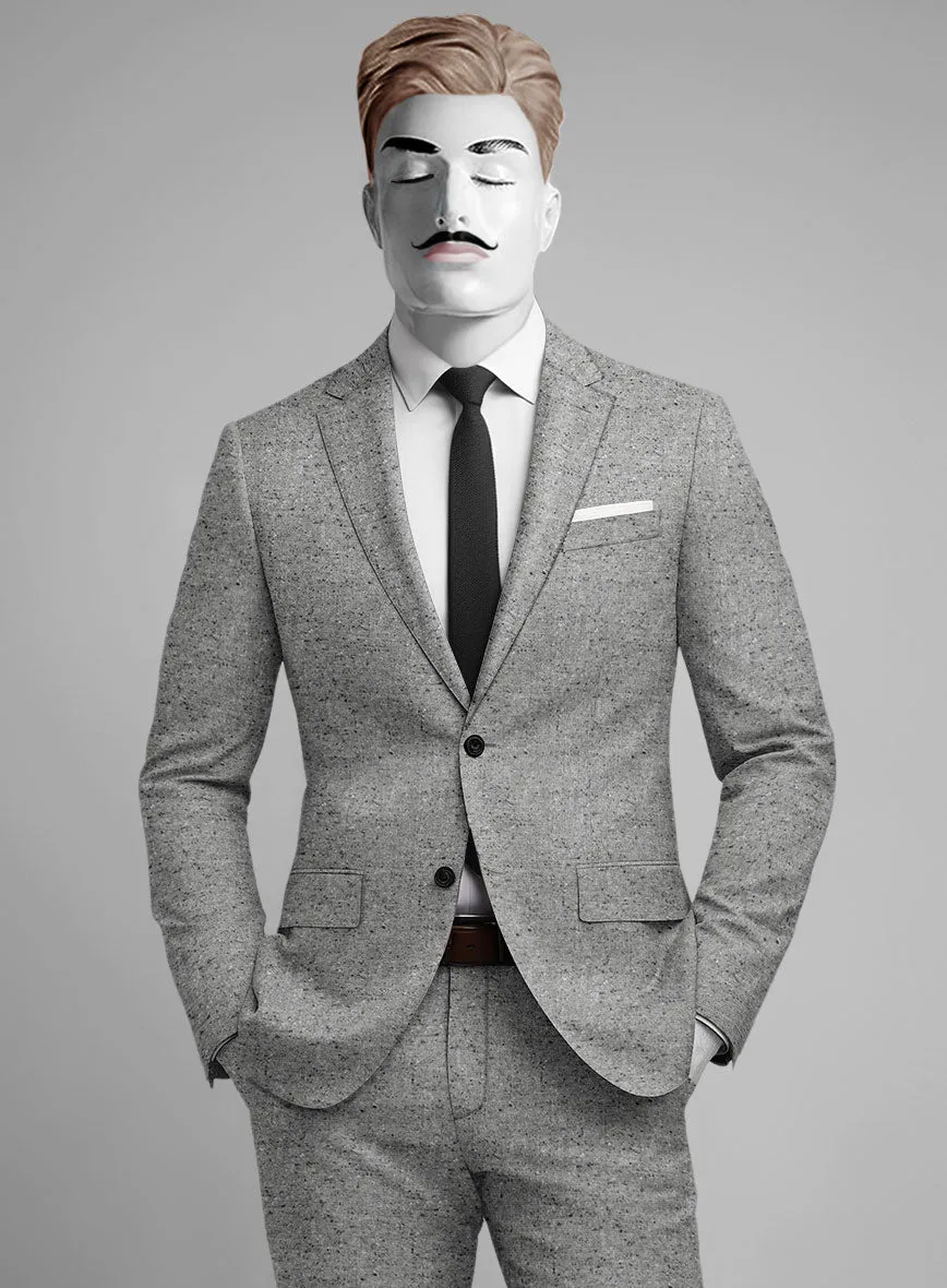 Italian Donegal Light Gray Wool Suit
