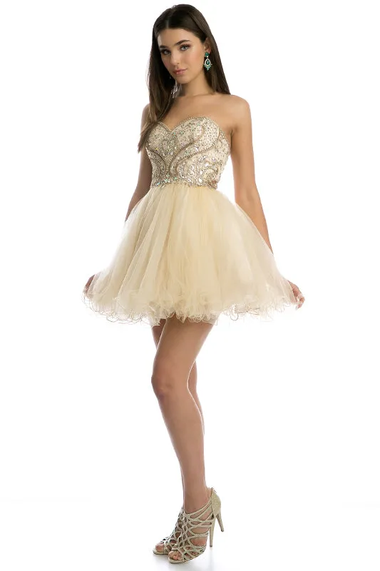Jeweled Bodice Short Dress—Cocktail & Homecoming