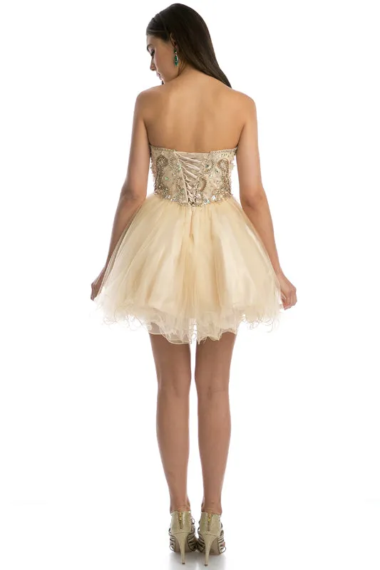 Jeweled Bodice Short Dress—Cocktail & Homecoming