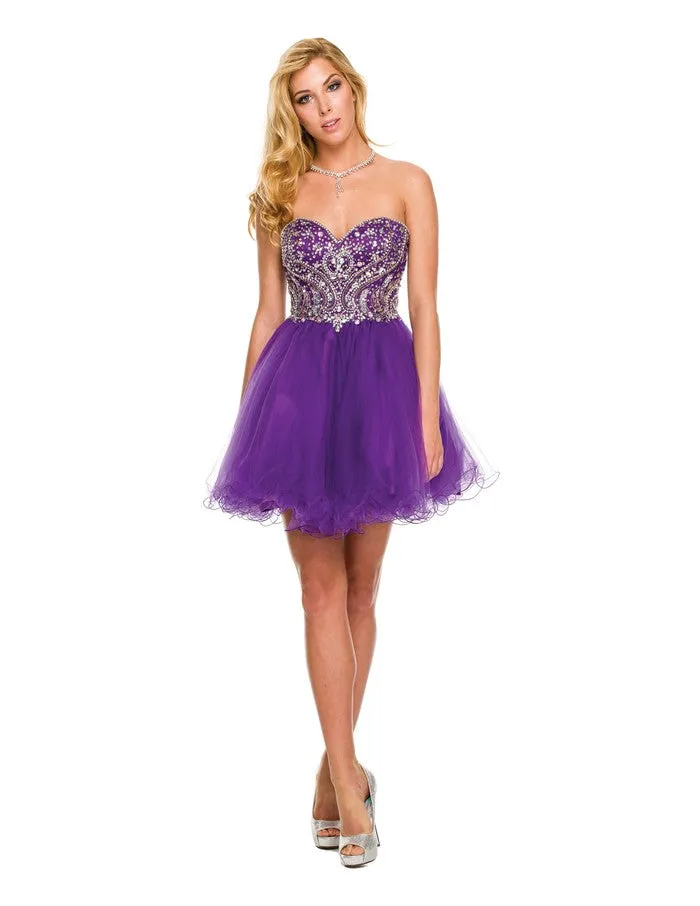 Jeweled Bodice Short Dress—Cocktail & Homecoming